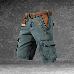 Theo | Cargo Shorts with Six Pockets – Dark Green
