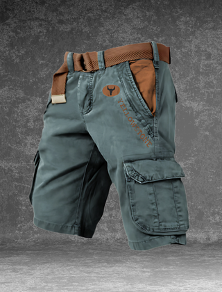 Theo | Cargo Shorts with Six Pockets – Dark Green