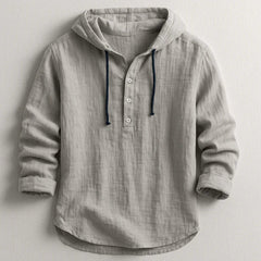 Nash | Linen Shirt with Hood – Grey