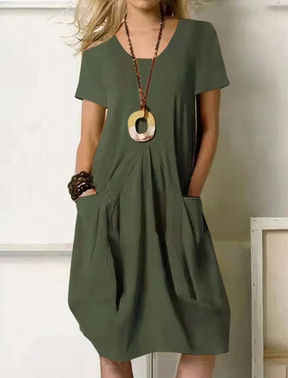Junia | Casual Flow Dress with Pockets – Green