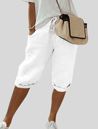 Immy | Flowing Shorts with Elastic Waist – White