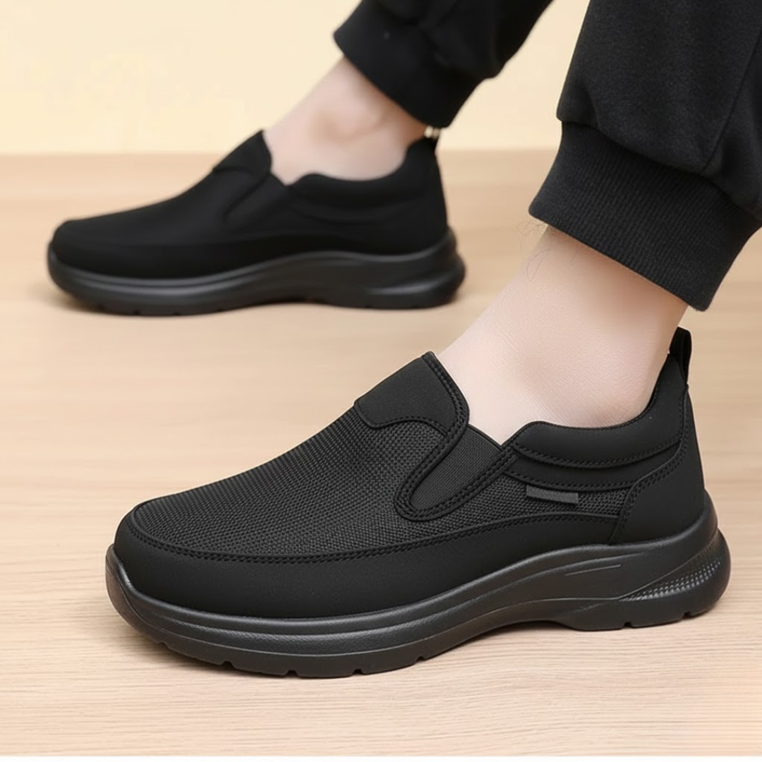 Beckham | Wide Toe Supportive Casual Shoes – Black