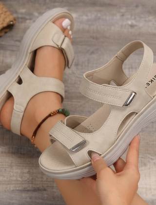 Esme | Adjustable Strap Comfort Sandals – Beige