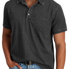 Harvey | Men's Classic Polo with Button Placket – Black