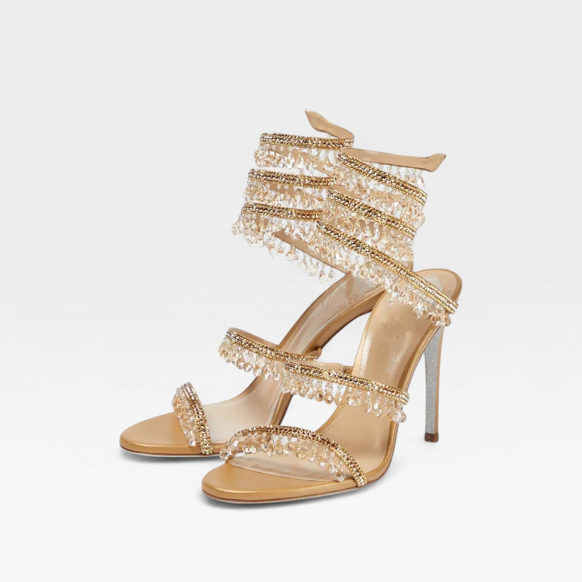 Melisande | Women's Crystal Strappy Heeled Evening Sandals