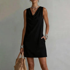 Nerys | Mini Dress with Pockets – Black