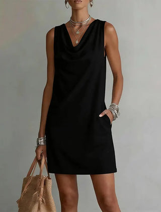 Nerys | Mini Dress with Pockets – Black