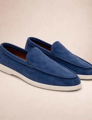 Lennox | Men's Casual Leather Slip-On Loafers – Dark Blue