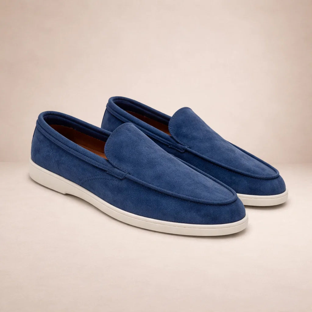 Lennox | Men's Casual Leather Slip-On Loafers – Dark Blue