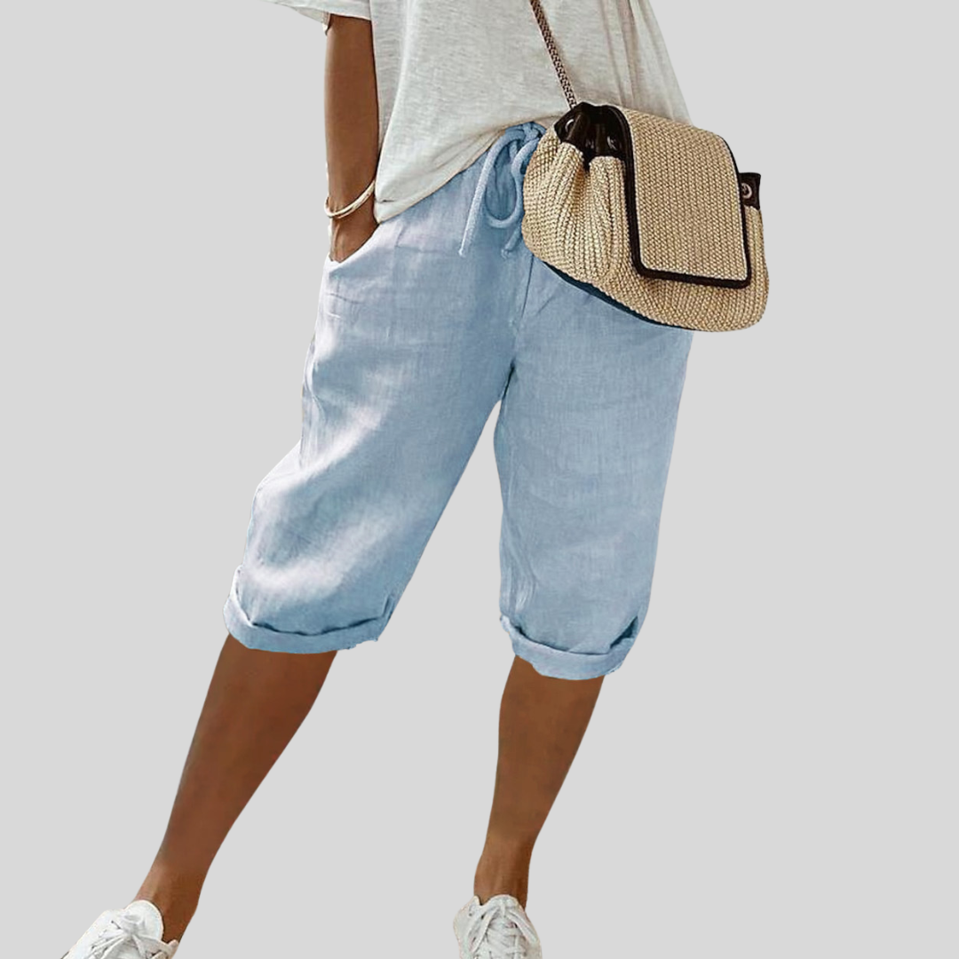 Immy | Flowing Shorts with Elastic Waist – Blue
