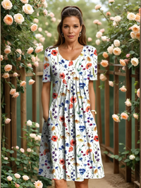 Rosabel | Elegant Floral Dress with Soft Coverage