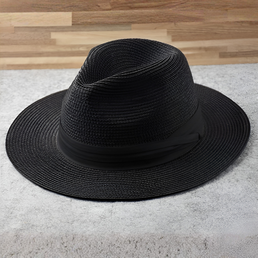 Keira | Handwoven Panama Straw Hat for Sunny Days – Black