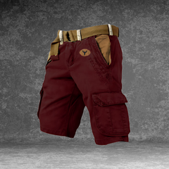 Theo | Cargo Shorts with Six Pockets – Burgundy