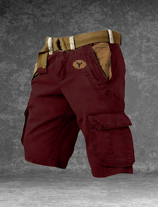 Theo | Cargo Shorts with Six Pockets – Burgundy