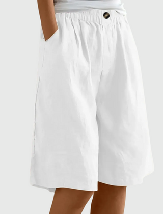 Bijou | Wide Shorts with Elastic Waist – White