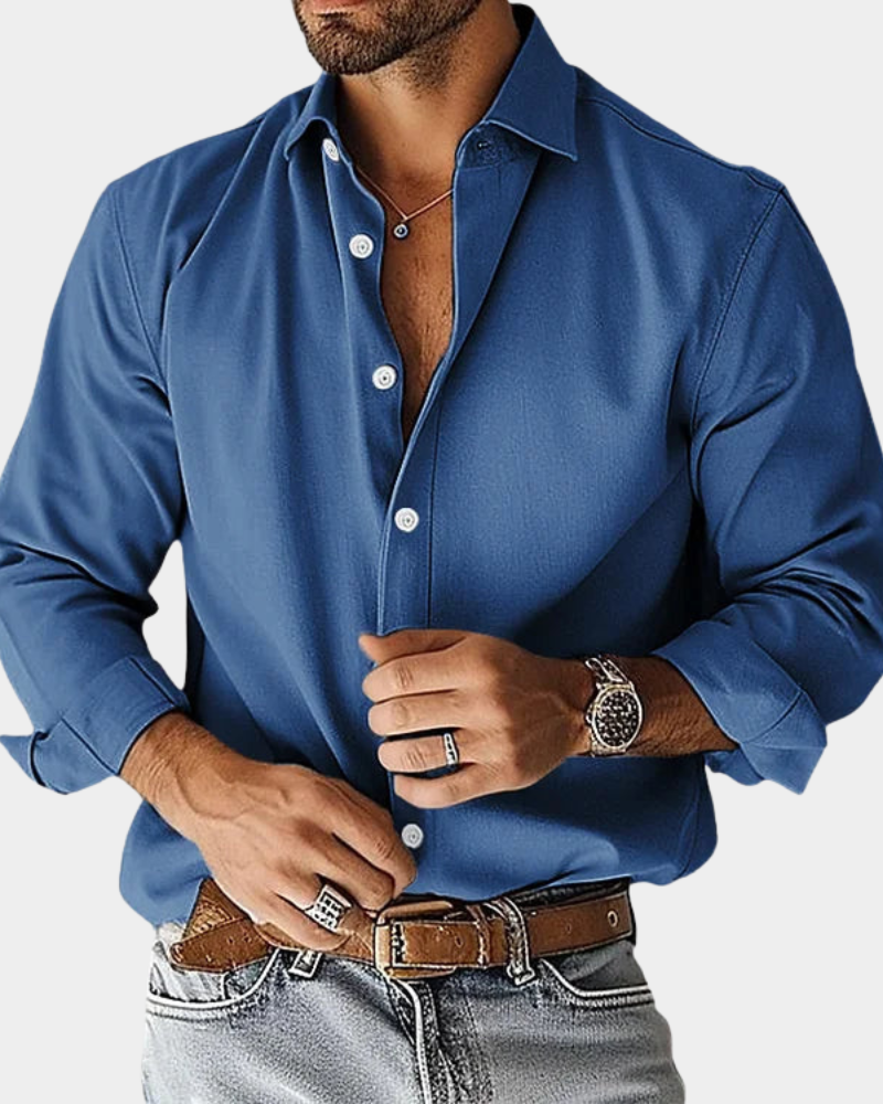 Rafferty | Wrinkle-Free Long Sleeve Shirt – Blue