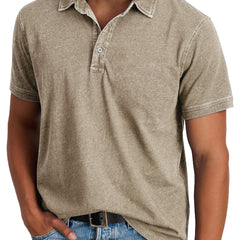 Harvey | Men's Classic Polo with Button Placket – Khaki