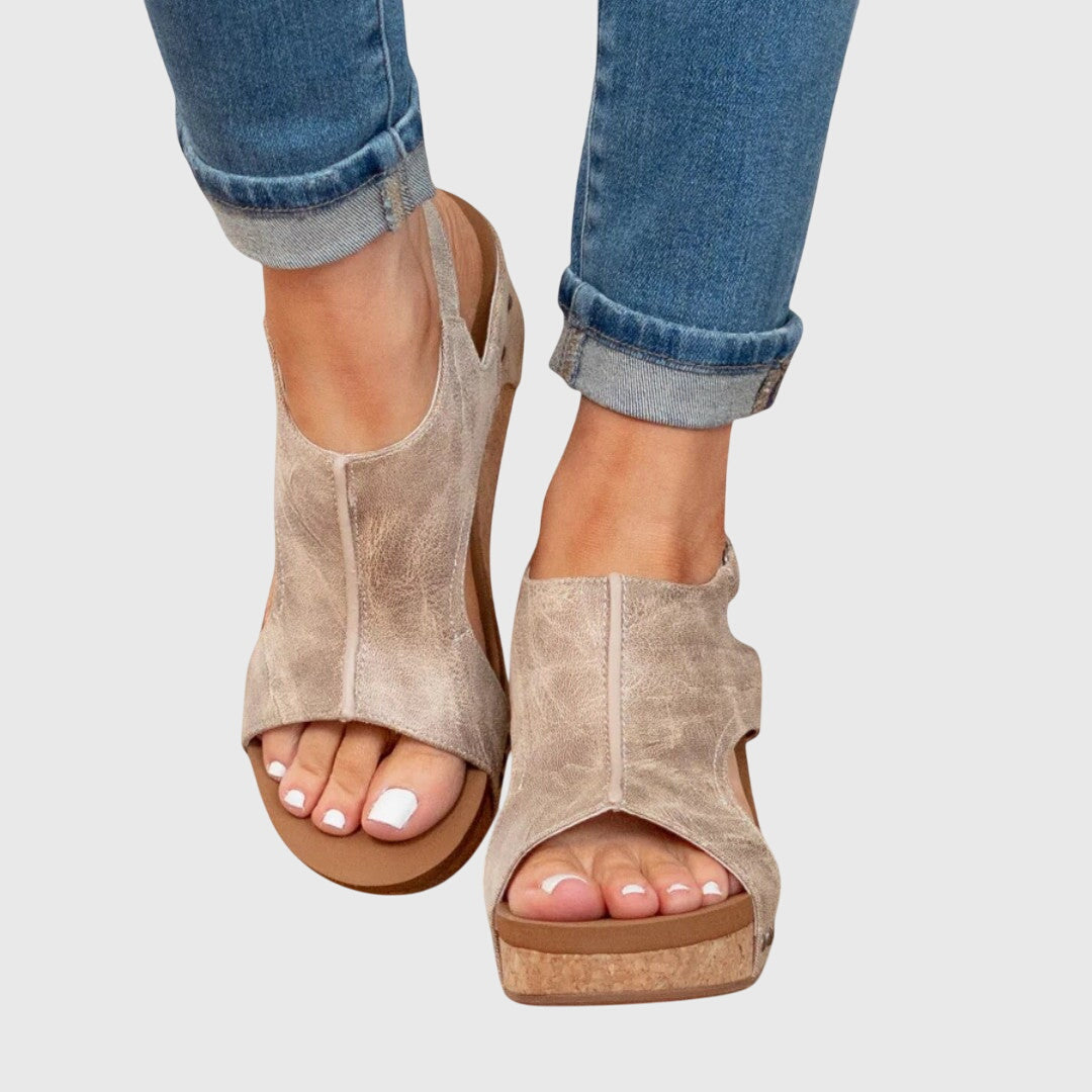 Bronwen | Orthopaedic Strap Comfort Sandals – Beige