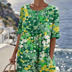 Mirabel | Floral Print Linen Midi Dress
