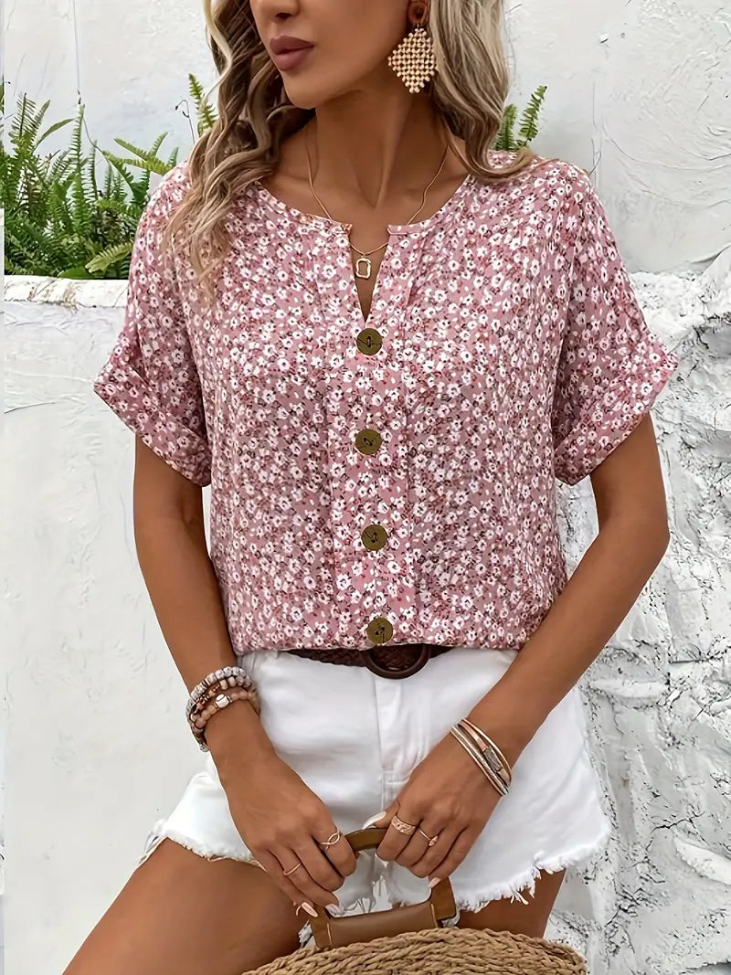 Rowena | Button-Front Sleeveless Summer Top