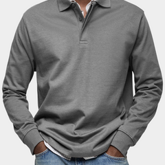 Angus | Classic Long Sleeve Polo – Grey