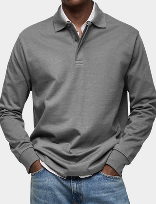 Angus | Classic Long Sleeve Polo – Grey