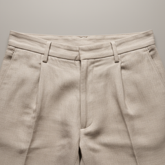 Pascoe | Straight Leg Linen Pants with Front Pleats