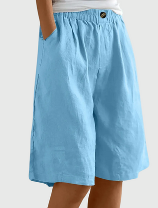 Bijou | Wide Shorts with Elastic Waist – Sky Blue