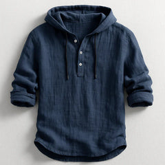 Nash | Linen Shirt with Hood – Navy