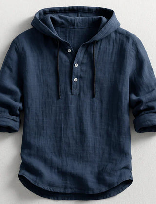 Nash | Linen Shirt with Hood – Navy