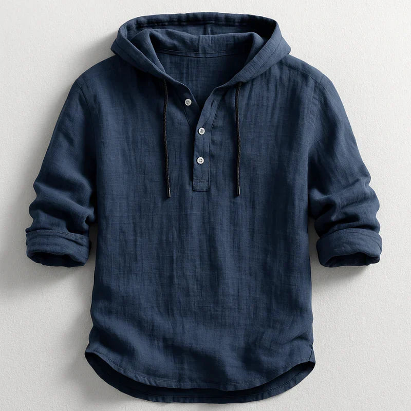 Nash | Linen Shirt with Hood – Navy
