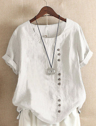 Gemma | Chic Short Sleeve Tee – White