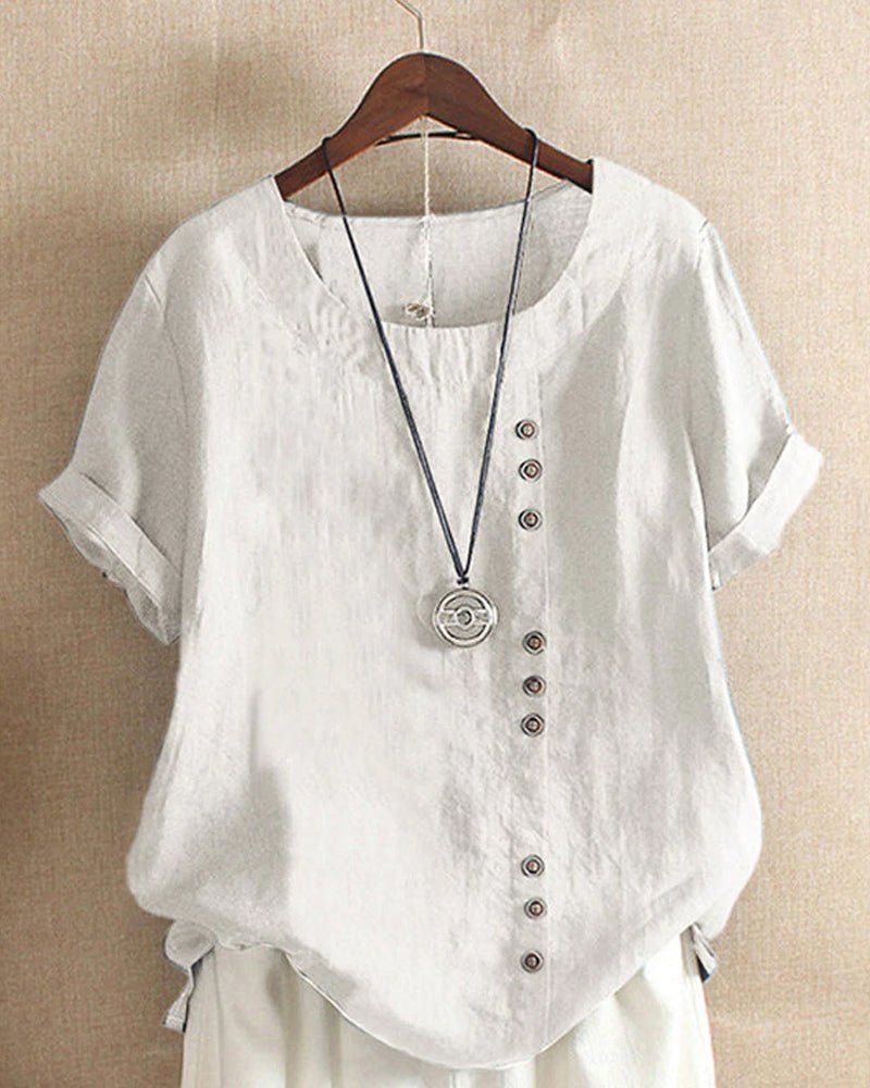 Gemma | Chic Short Sleeve Tee – White