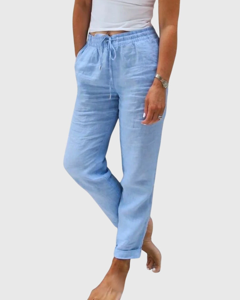 Georgie | Women's Wide Leg Everyday Pants – Blue