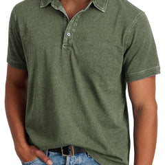 Harvey | Men's Classic Polo with Button Placket – Military Green