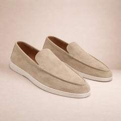 Lennox | Men's Casual Leather Slip-On Loafers – Beige