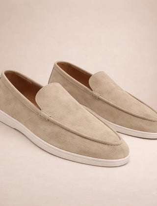 Lennox | Men's Casual Leather Slip-On Loafers – Beige