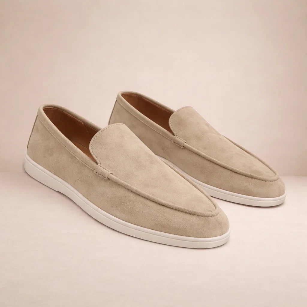 Lennox | Men's Casual Leather Slip-On Loafers – Beige