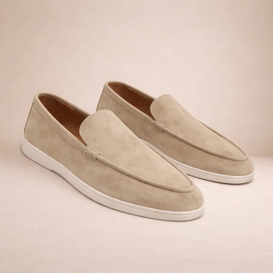 Lennox | Men's Casual Leather Slip-On Loafers – Beige