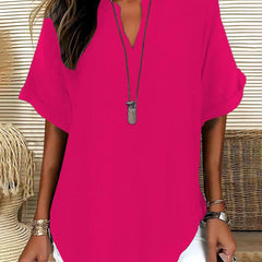 Linnea | Relaxed Fit Linen Blouse – Fuchsia