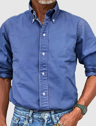 Elliot | Men's Wrinkle-Free Long Sleeve Shirt – Blue