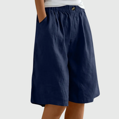 Bijou | Wide Shorts with Elastic Waist – Navy