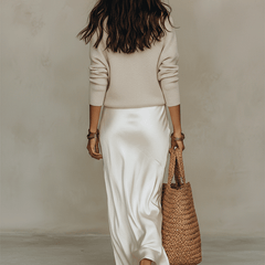 Ottilia | Knit and Satin Midi Set