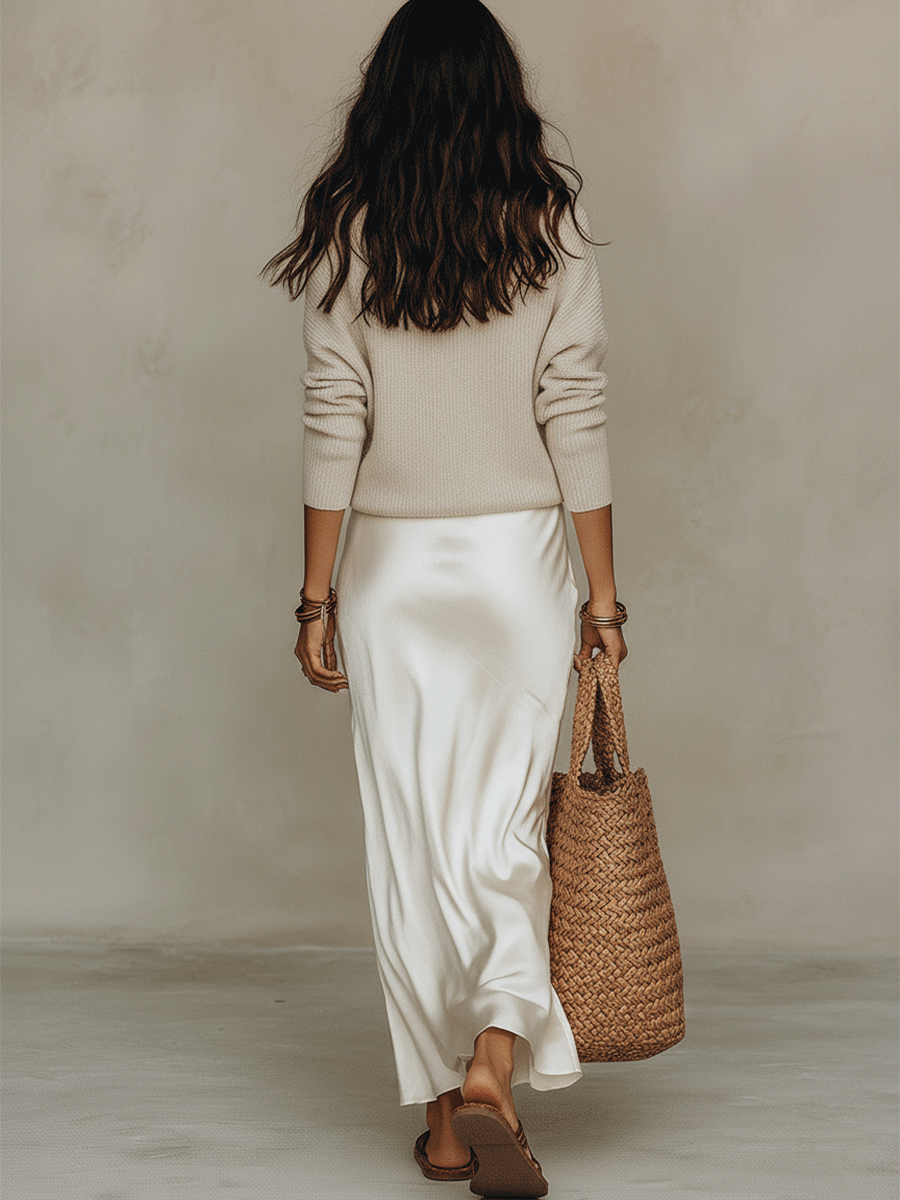 Ottilia | Knit and Satin Midi Set