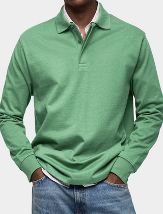 Angus | Classic Long Sleeve Polo – Green