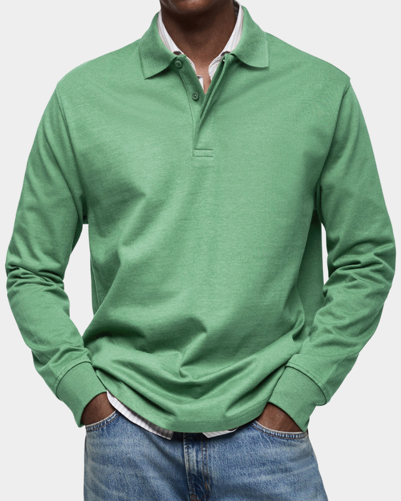 Angus | Classic Long Sleeve Polo – Green