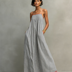 Anwen | Mediterranean Breeze Midi Dress – Black