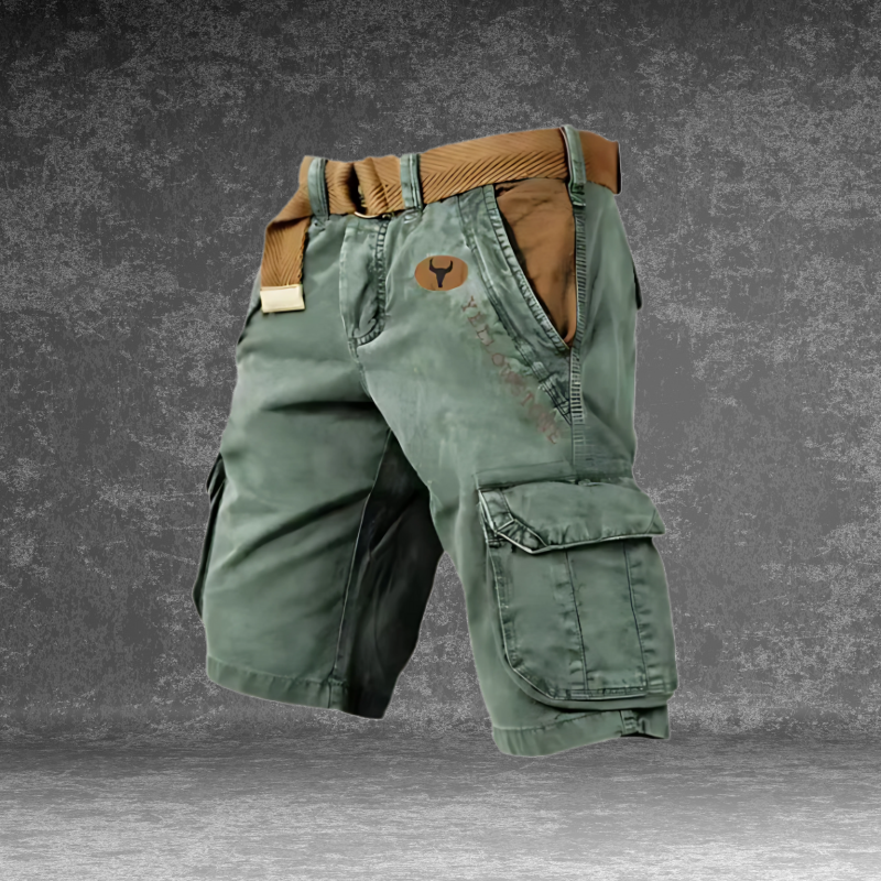 Theo | Cargo Shorts with Six Pockets – Light Green