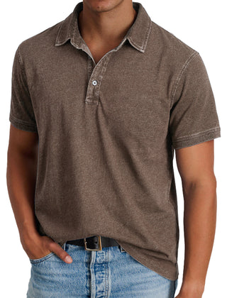Harvey | Men's Classic Polo with Button Placket – Brown