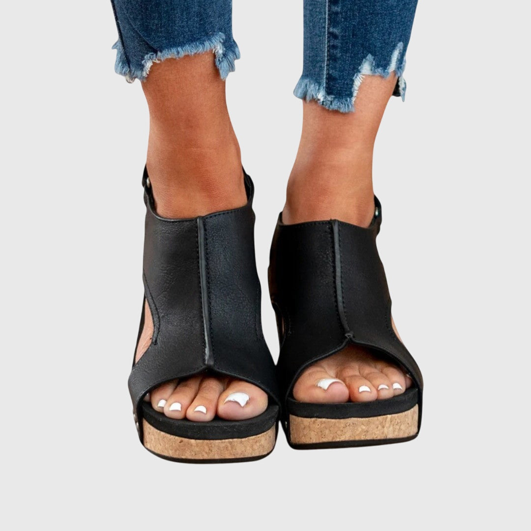 Bronwen | Orthopaedic Strap Comfort Sandals – Black